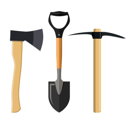 pickaxe shovel and ax vector 19274418